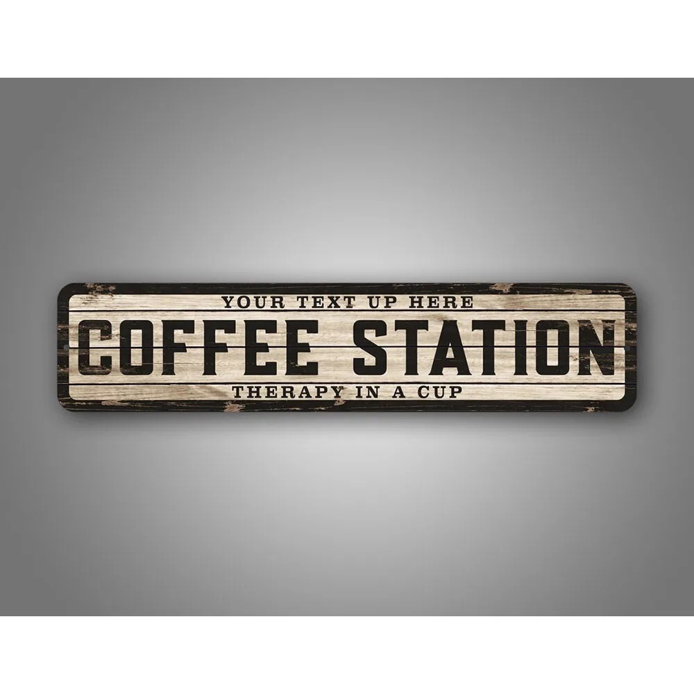 Weather Station Indoor - Custom Text Logo Weathered Wood Sign