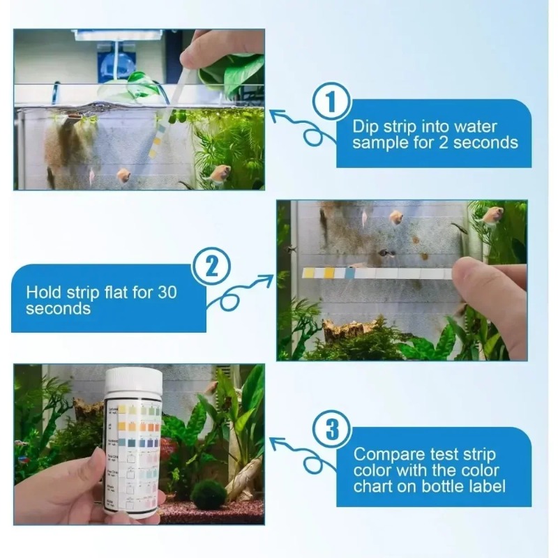 Aquarium Test Strip  Freshwate - Water Testing Kit ulasan dan harga