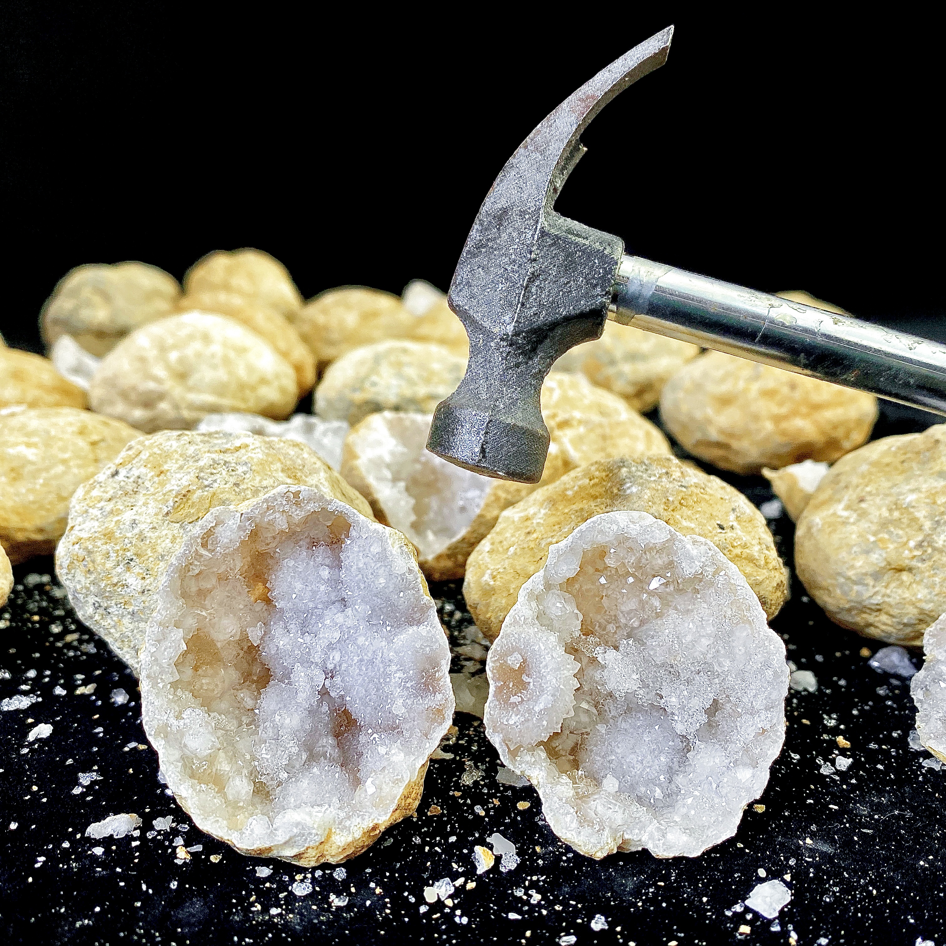 Random 1PC Unopened Natural Ag - Geode Crystal Break ulasan dan harga