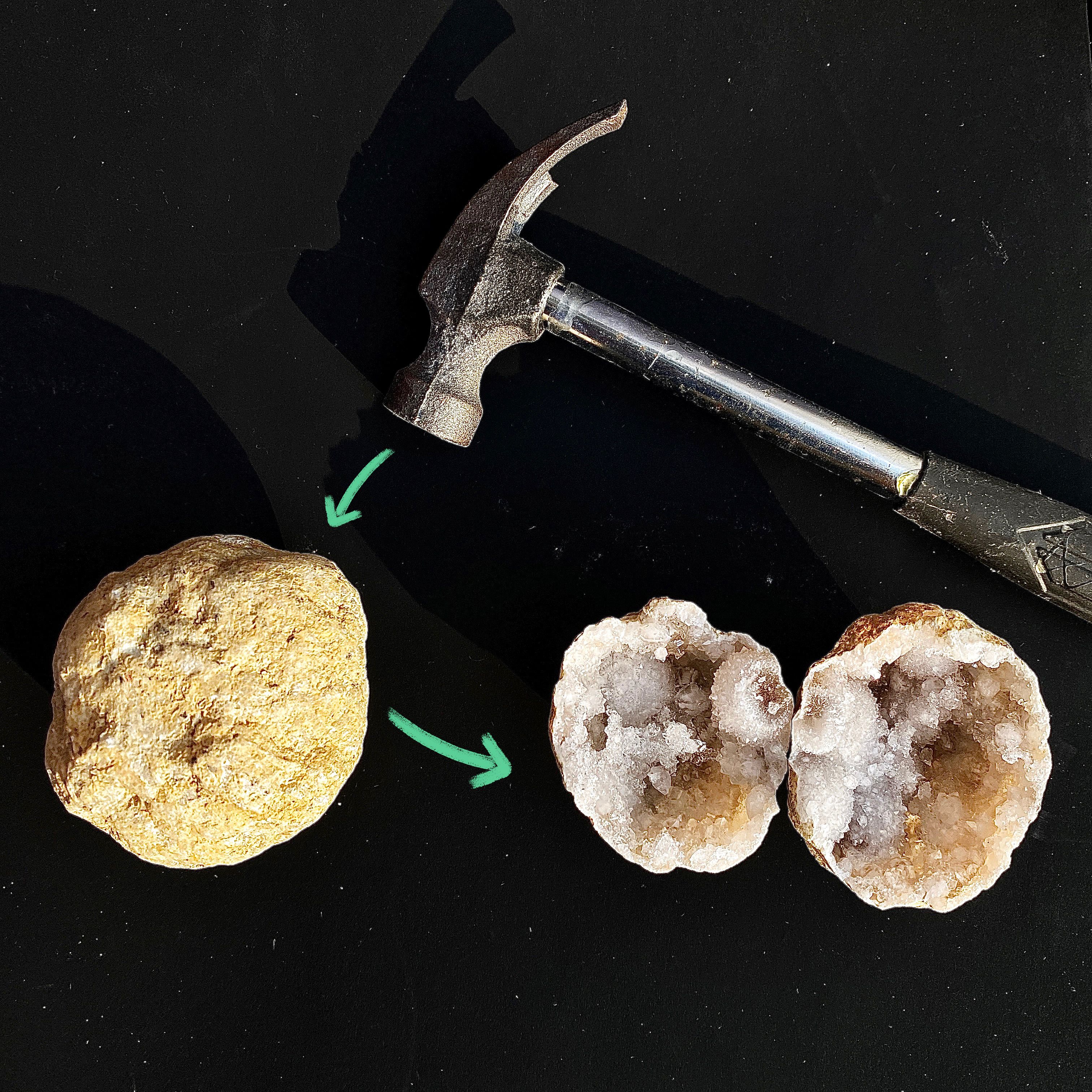 Random 1PC Unopened Natural Ag - Geode Crystal Break ulasan dan harga