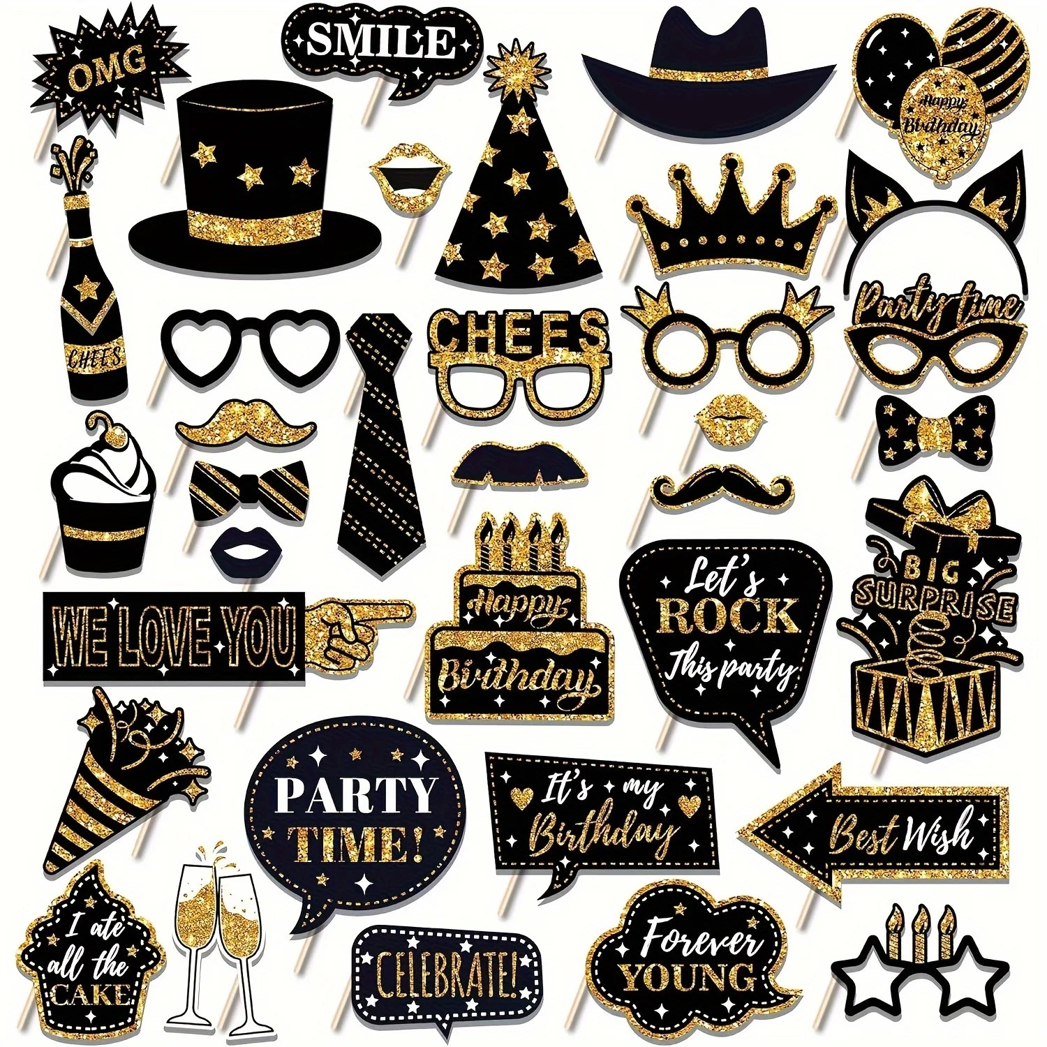 36pcs of Birthday Photo Booth  - Science Of Happiness ulasan dan harga