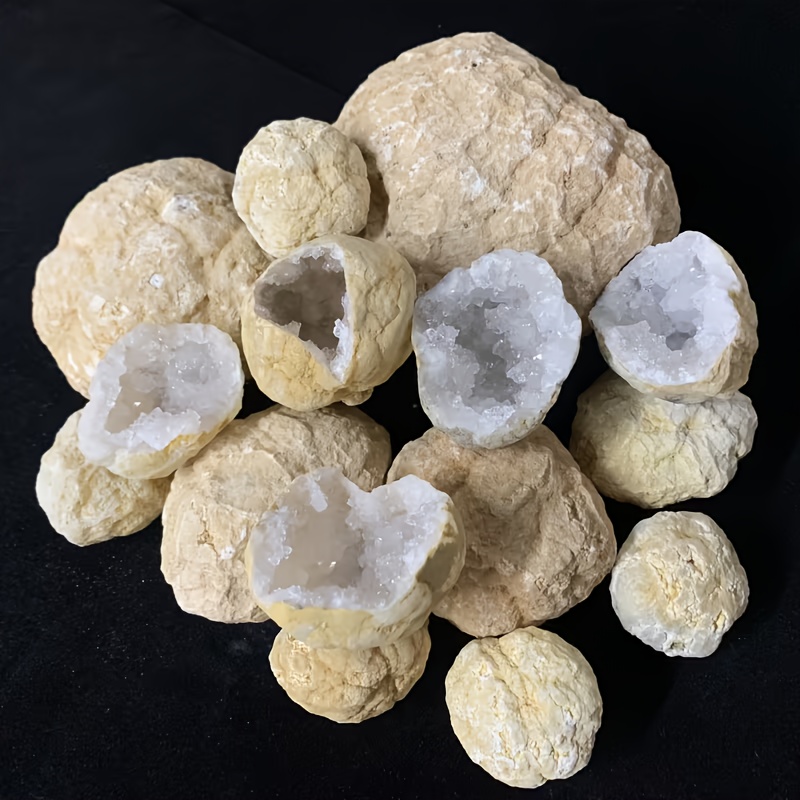 10pcs Natural Quartz Geode Egg - Geode Crystal Break ulasan dan harga