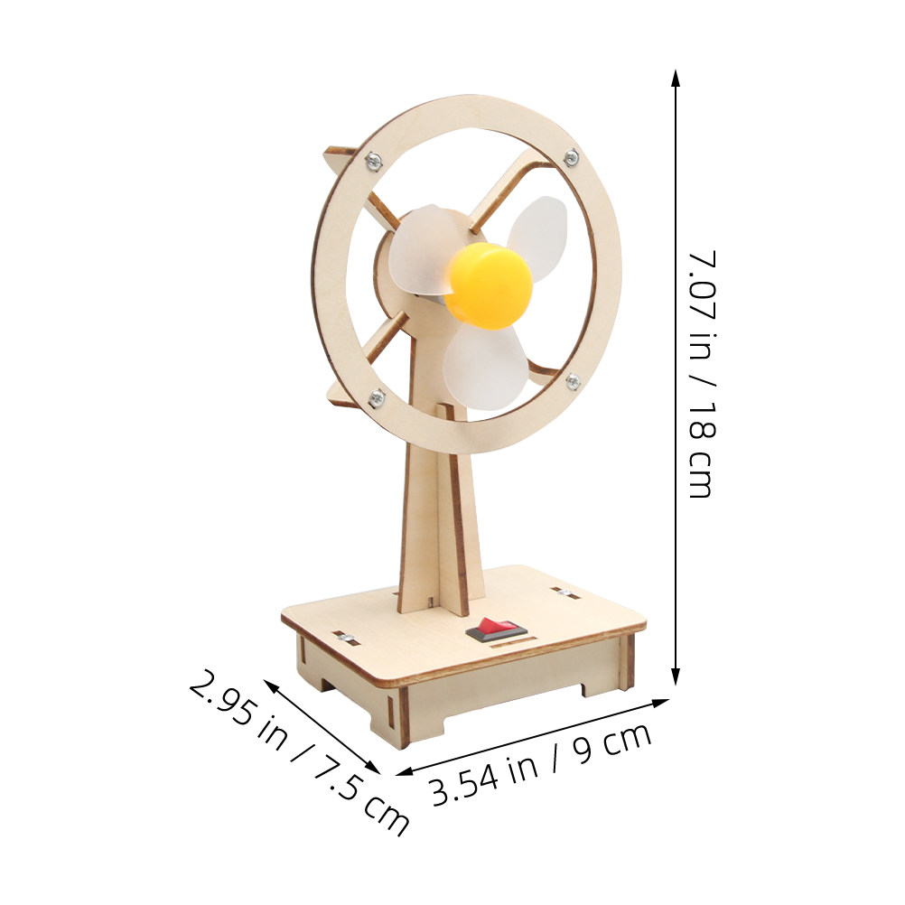 1Set Wooden Fan DIY Assembly K - Science Kit ulasan dan harga