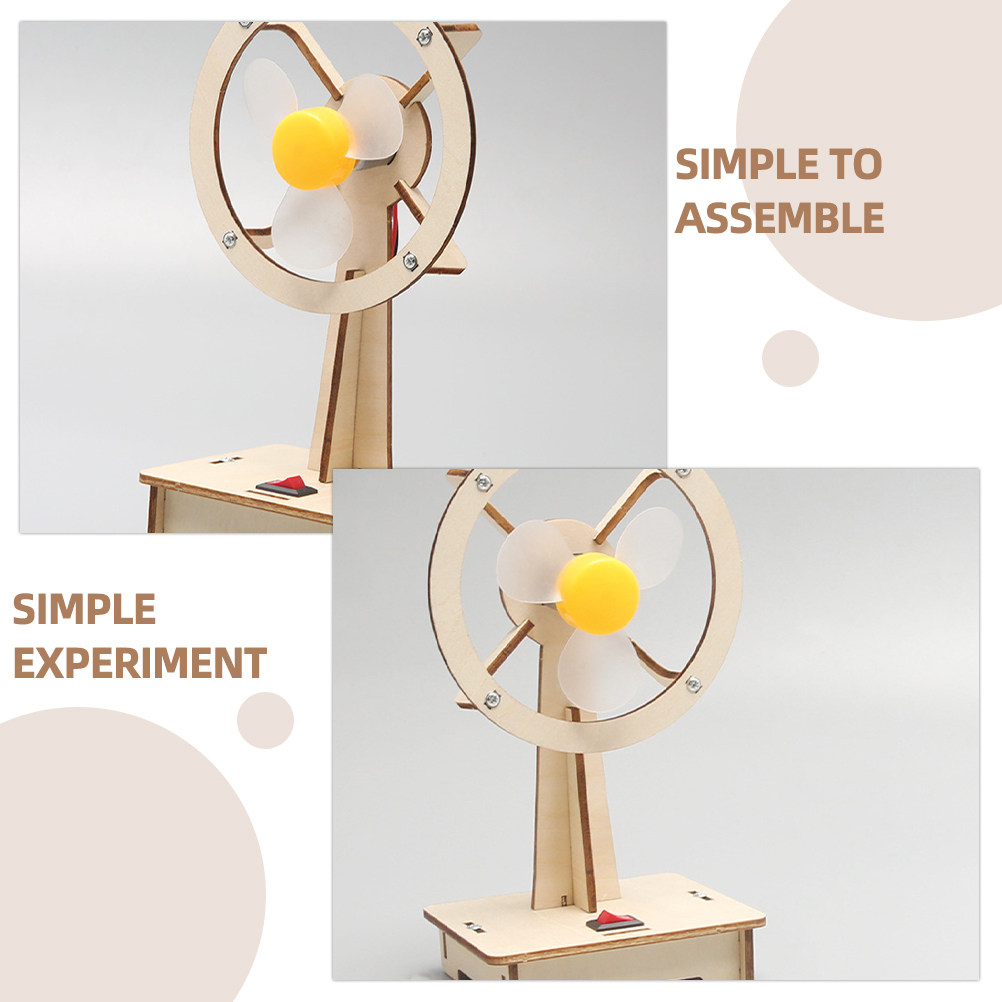 1Set Wooden Fan DIY Assembly K - Science Kit ulasan dan harga