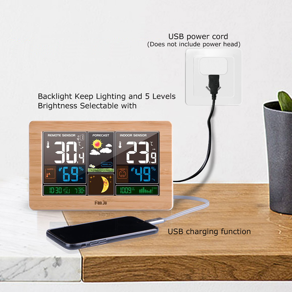 FanJu FJ3378 Digital Alarm Clo - Weather Station Indoor ulasan dan harga
