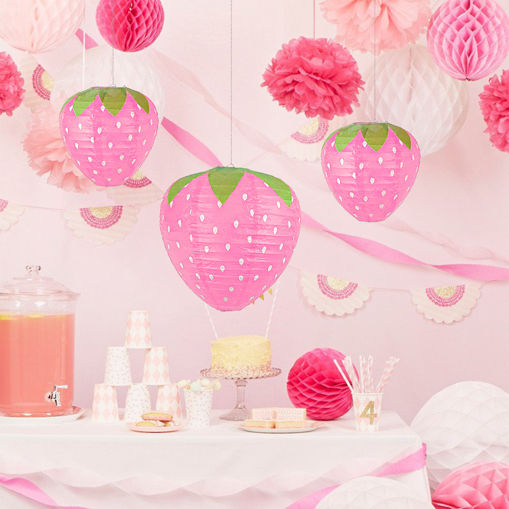 Pink Strawberry Paper Lantern  - Science Of Happiness ulasan dan harga
