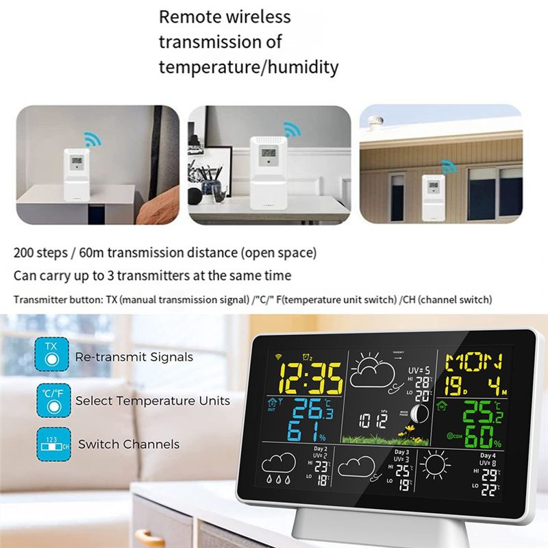 AEE8-LCD Weather Station Wirel - Weather Station Indoor ulasan dan harga