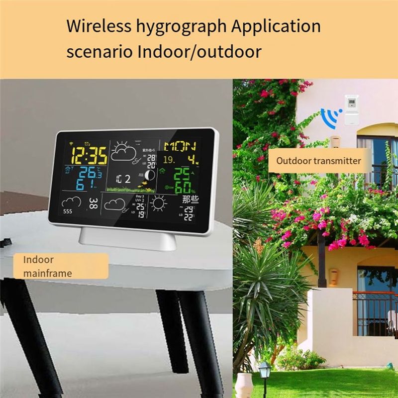 AEE8-LCD Weather Station Wirel - Weather Station Indoor ulasan dan harga