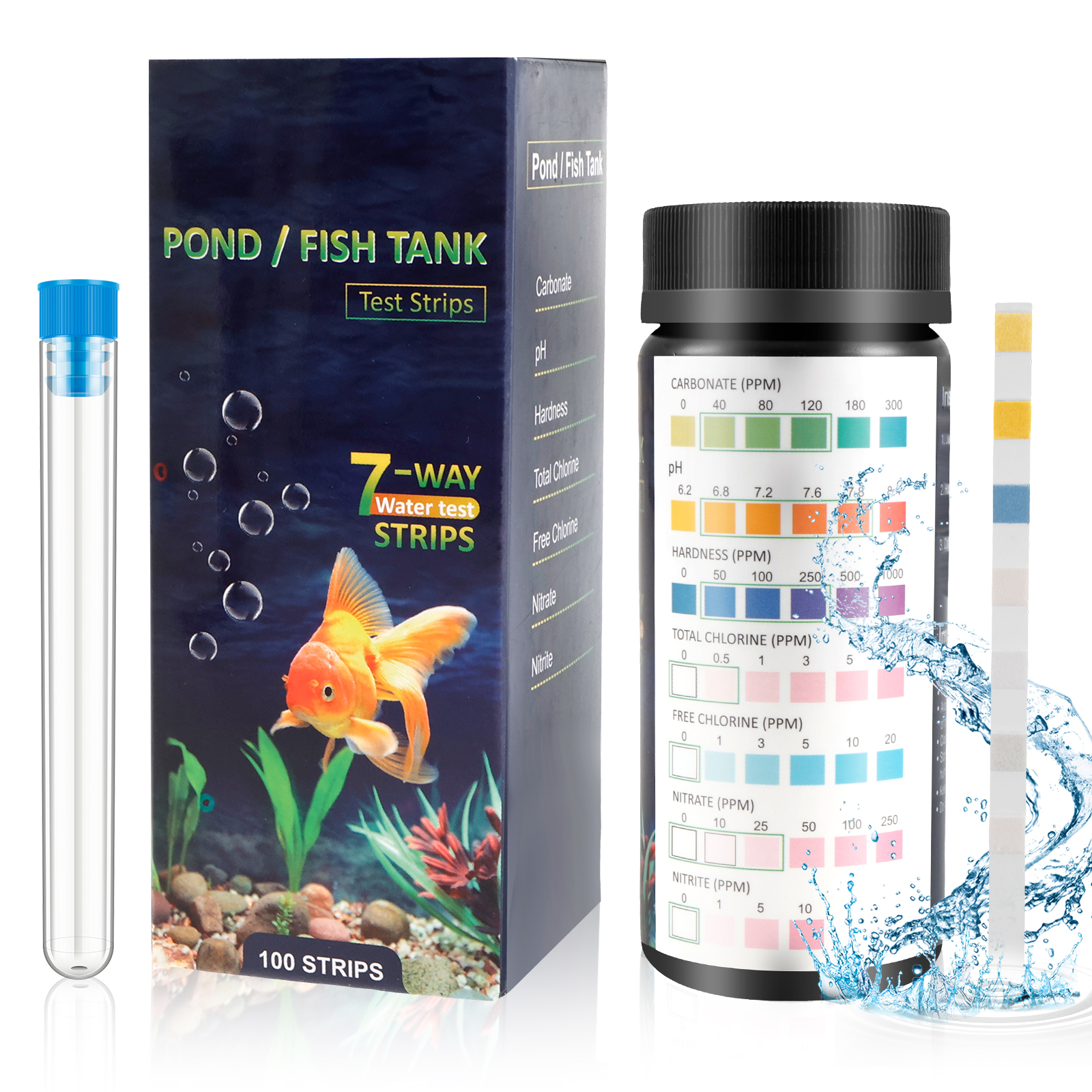 100Pcs 7 in 1 Aquarium Test St - Water Testing Kit ulasan dan harga